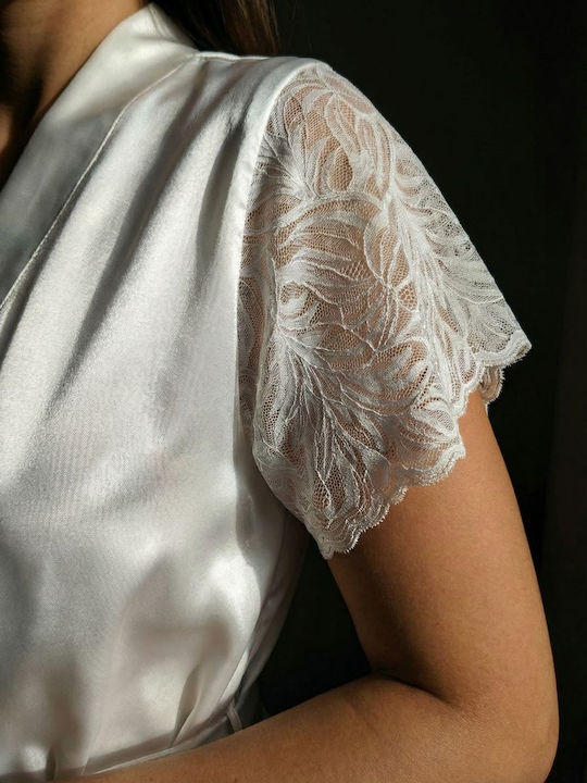 Milena by Paris Summer Bridal Women's Robe with Nightgown White 003468_5380_White