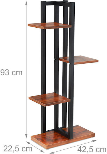 Relaxdays Suport Metalic Pentru Plante Maro 93x22.5x42.5 cm