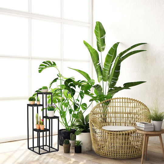 Relaxdays Suport Pentru Plante Negru 80x40x40 cm