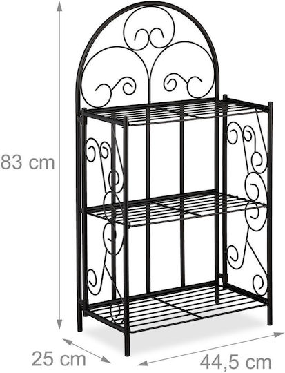 Relaxdays Suport Metalic Negru Pentru Plante 83x44.5x25cm