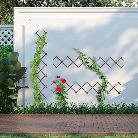 Relaxdays Βάση Γλάστρας Ξύλινη Καφέ με Καφασωτό 180x30εκ.