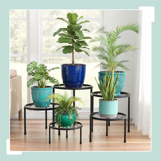 Relaxdays Suport Metalic Gri Pentru Plante 5x5cm