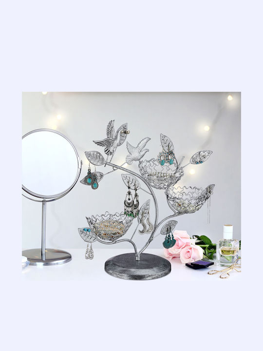 Relaxdays Stand Pentru Bijuterii Argintiu