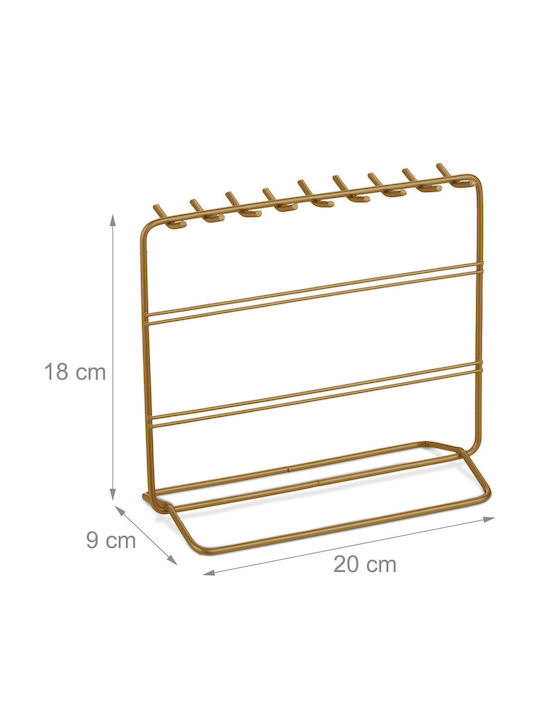 Relaxdays Jewellery Stand Gold 18x20x9cm