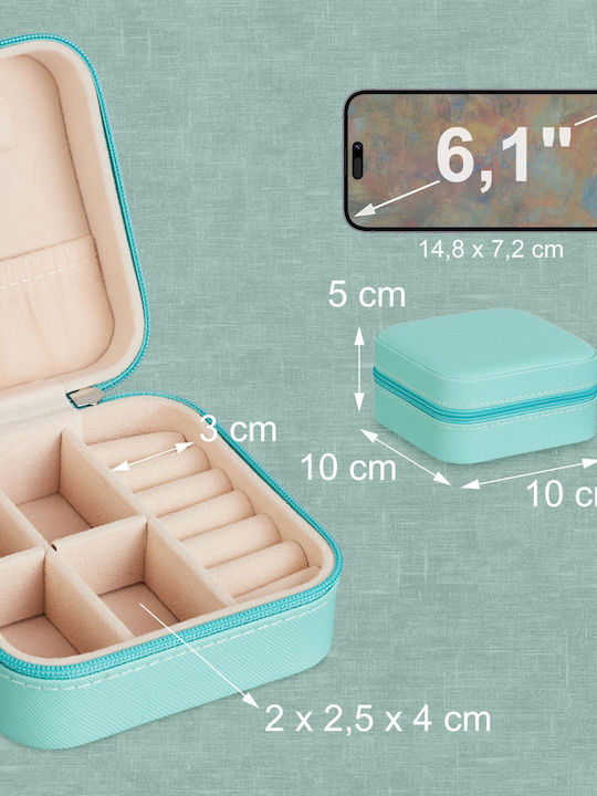 Relaxdays Travel Jewellery Box Multicolour 10x10x5cm