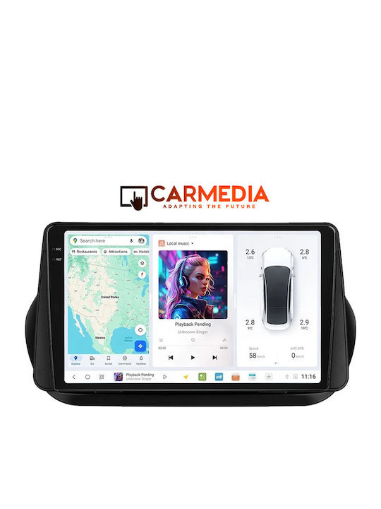 Carmedia Car Audio System for Peugeot 2008 2018 (Bluetooth/USB/AUX/WiFi/GPS/Apple-Carplay/Android-Auto) with Touch Screen 9.5"