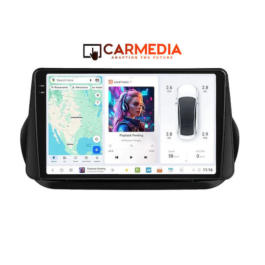 Carmedia Car Audio System for Peugeot 2008 2018 (Bluetooth/USB/AUX/WiFi/GPS/Apple-Carplay/Android-Auto) with Touch Screen 9.5"