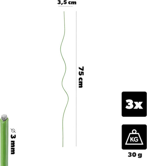Kadax Spiral Plant Stake Green 75 Cm 3 Pcs