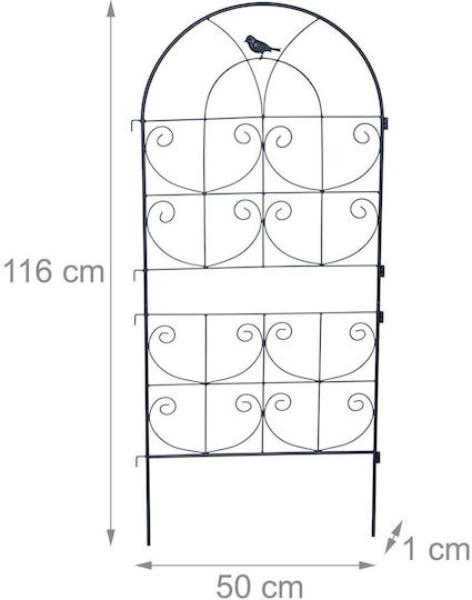 Set Suporturi Pentru Plante Cățătoare Relaxdays Negru 116x1x50 Cm