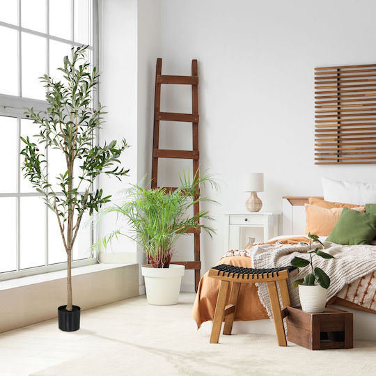 Relaxdays Artificial Olive Tree Dark Green Light Brown/black 150x65x65 Cm