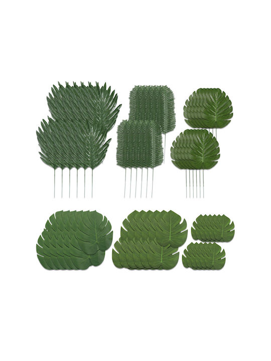 Set 72 Frunze Tropicale Artificiale Verzi 36x9cm 40x17cm 30x13cm