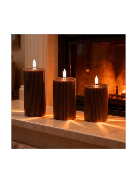 Relaxdays Lămpi Decorative Pentru Masă LED Lumânare 3 Buc
