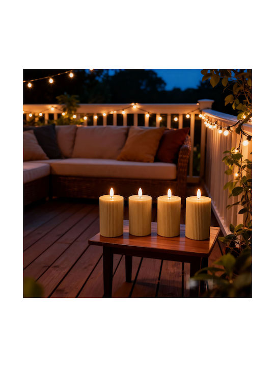 Relaxdays Lămpi Decorative Pentru Masă LED Lumânare 4 Buc 13x7.5 cm