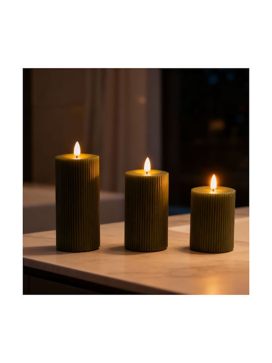 Relaxdays Lămpi Decorative Pentru Masă LED Lumânare 3 Bucăți