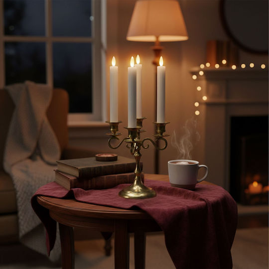 Relaxdays Διακοσμητικό Φωτιστικό LED Κερί 4τμχ 25x2εκ.
