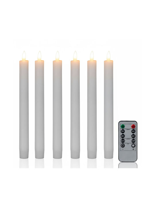 Relaxdays Lămpi Decorative Pentru Masă LED Lumânare 6 Buc 24.5x2.2 cm