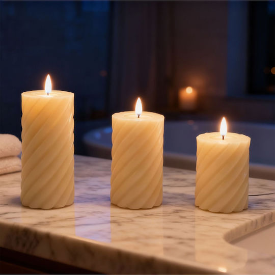 Relaxdays Decorative LED Candle Lamp 3pcs 18.5x7.5cm