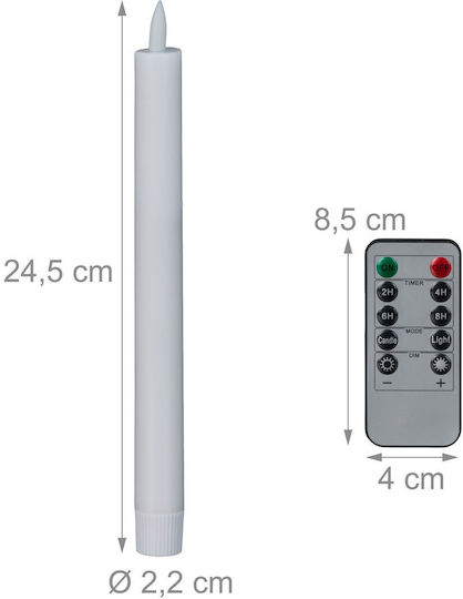 Relaxdays Διακοσμητικό Φωτιστικό LED Κερί 6τμχ 24.5x2.2εκ.