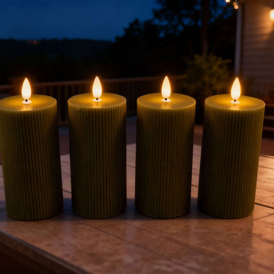 Relaxdays Διακοσμητικό Φωτιστικό LED Κερί 4τμχ 18x7.5εκ.
