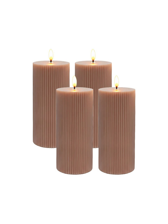 Relaxdays Lămpi Decorative Pentru Masă LED Lumânare 4 Buc 18x7.5 cm