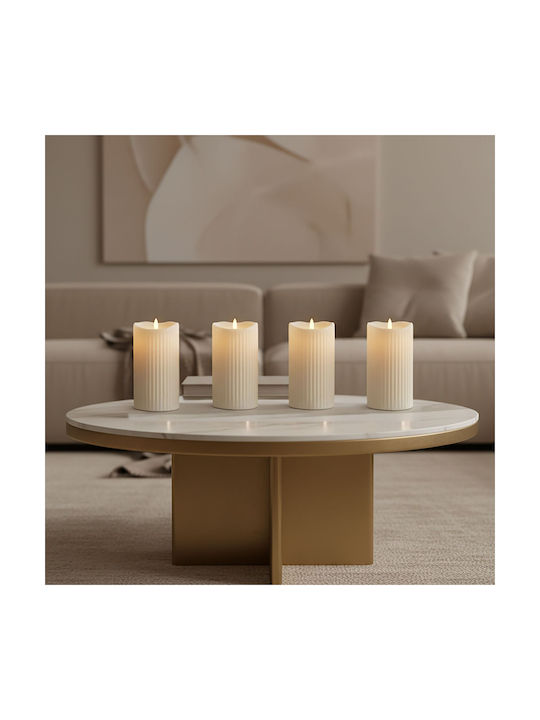 Relaxdays Lămpi Decorative Pentru Masă LED Lumânare 4 Buc 17.5x8 cm