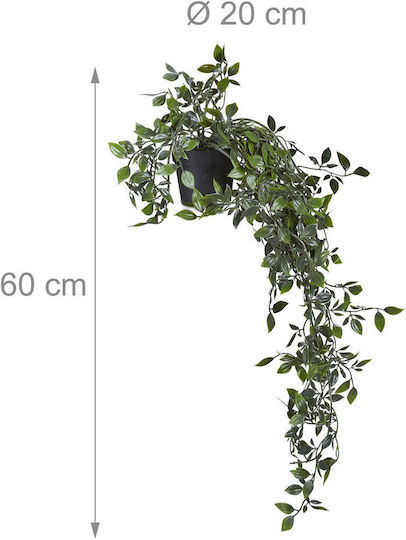 Set 2 Plante Cățărătoare Artificiale Relaxdays Verde Închis Negru 60x20cm