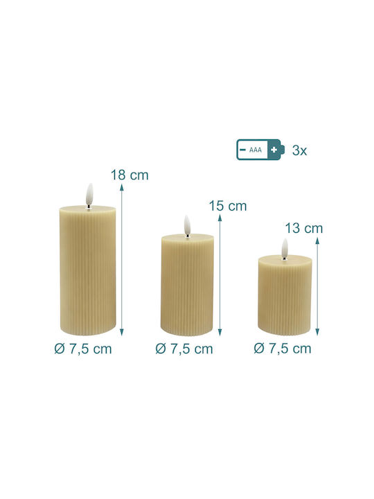 Relaxdays Lămpi Decorative Pentru Masă LED Lumânare 3 Buc