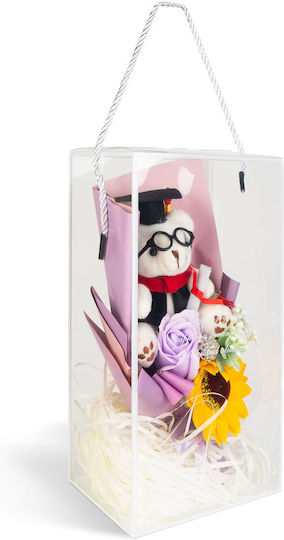 Abschlussgeschenk Teddybär Sonnenblume In Transparentem Geschenkbox 14 × 10,5 × 26 Cm Dekorative Geschenkbox Rosa Braun Weiß Abschlussgeschenk Teddybär Sonnenblume In Transparentem Geschenkbox 14 × 10,5 × 26 Cm Dekorative Geschenkbox Rosa Braun Weiß