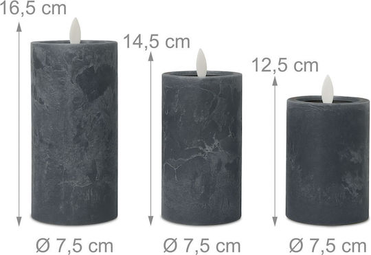 Relaxdays Lămpi Decorative Pentru Masă LED Lumânare 3 Buc