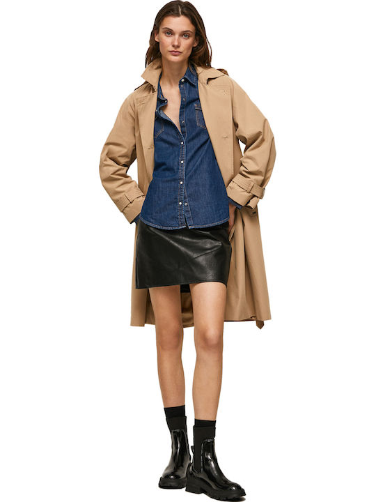 Luna Leder Mini Rock Schwarz
