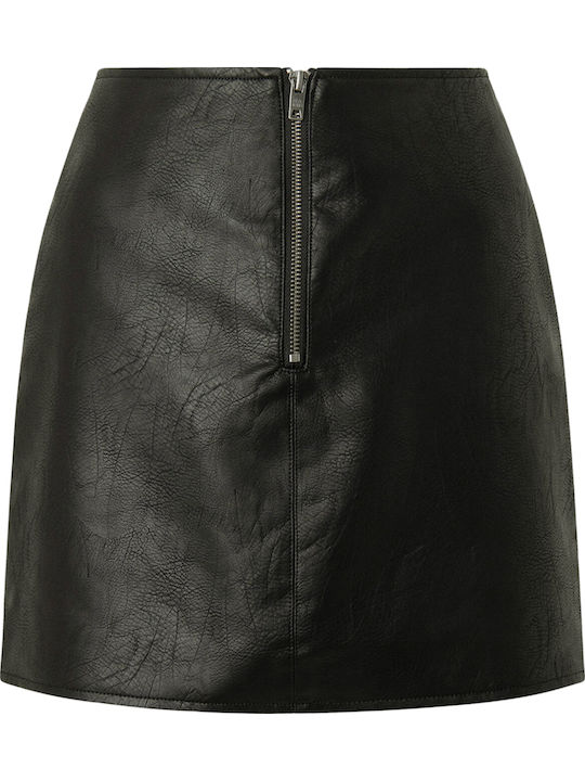Luna Leder Mini Rock Schwarz
