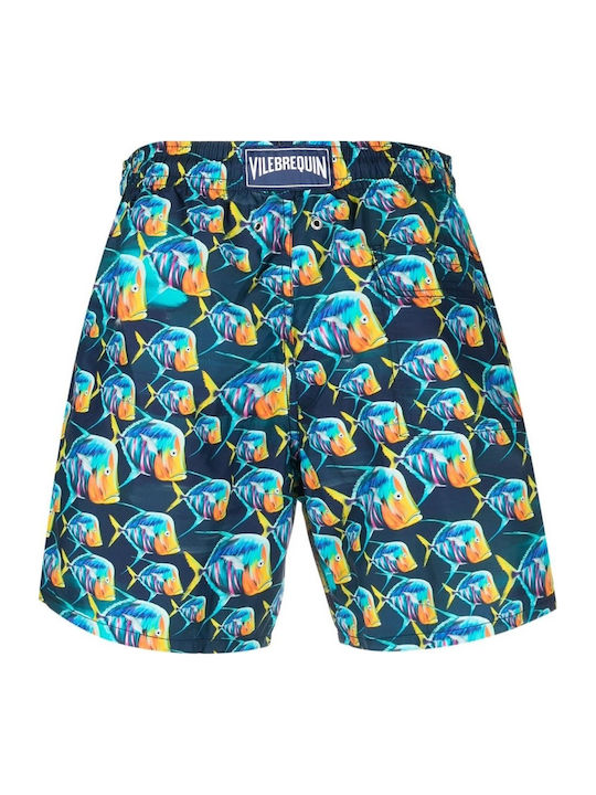 Costume De Baie Bărbați Pantaloni Scurți Albastru Cu Model