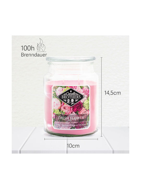 Relaxdays Aromatisches Kerze mit Parfüm Rose 13x10cm