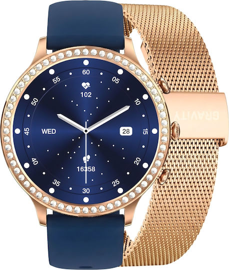 Gravity Smartwatch Pink Gold Strap Bracelet Gt5-6