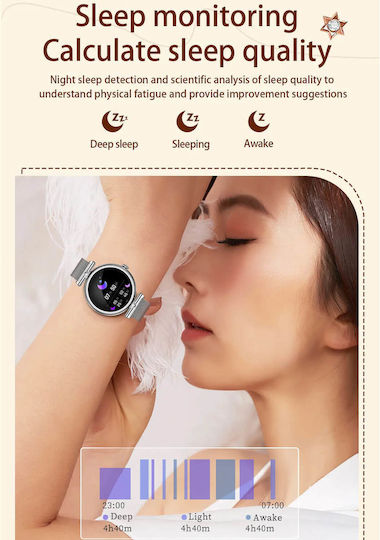 Microwear AK73 Smartwatch with Heart Rate Monitor Silver
