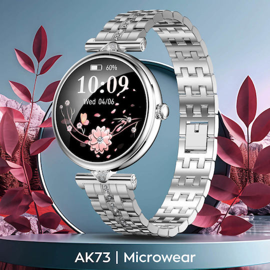 Microwear AK73 Smartwatch with Heart Rate Monitor Silver