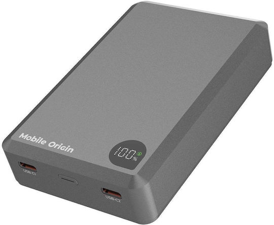 Mobile Origin PB14 MagSafe Power Bank 20000mAh 30W με 2 Θύρες USB-C Power Delivery Γκρι