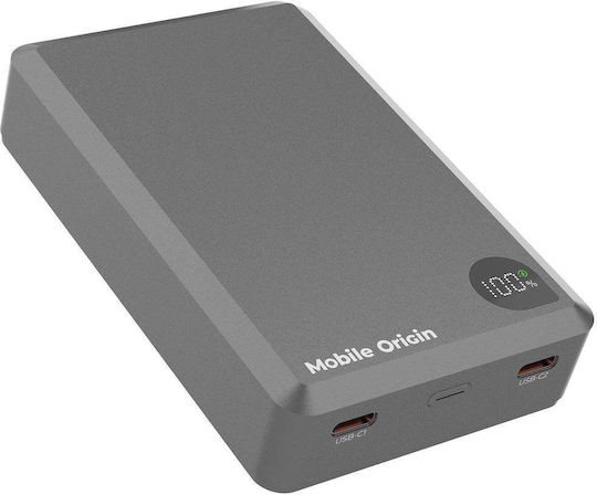Mobile Origin PB14 MagSafe Power Bank 20000mAh 30W με 2 Θύρες USB-C Power Delivery Γκρι