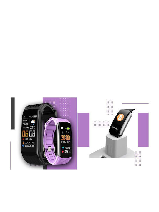 Giewont Gw200-8 Smartwatch Black Purple 2 Straps