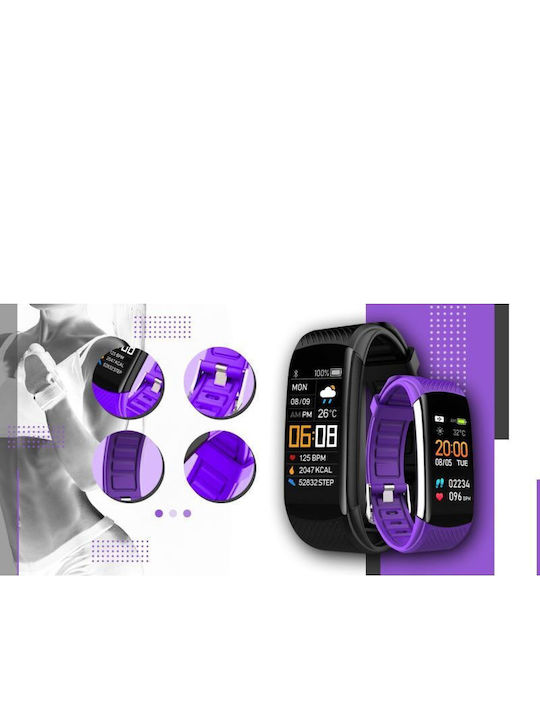 Giewont Gw200-3 Schwarzes Lila Smartwatch 2 Armbänder