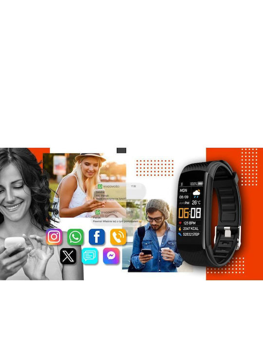 Giewont Gw200-9 Black Orange Smartwatch 2 Straps