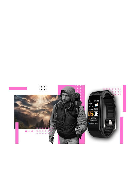 Giewont Gw200-4 Schwarze Pink Smartwatch 2 Armbänder