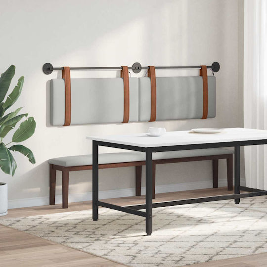 vidaXL Leather Gray Bed Headboard with Cushion 170x55cm