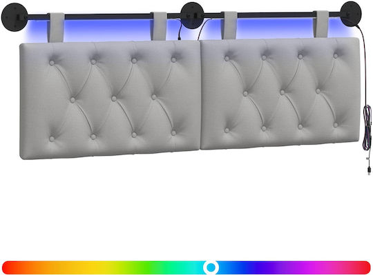 vidaXL Възглавница За Табла За Легло Текстилна Сива 150x55см