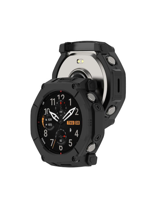Protective Watch Case Hollow Armor TPU Half Coverage Amazfit T-rex Ultra 2 Black