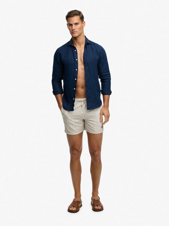 Stud Men's Swim Shorts White with Patterns
