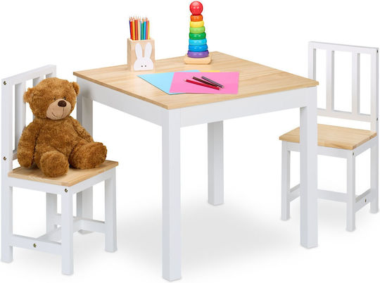 Set Masă pentru Copii cu Scaune Alb Relaxdays Set Masă pentru Copii cu Scaune Alb Relaxdays