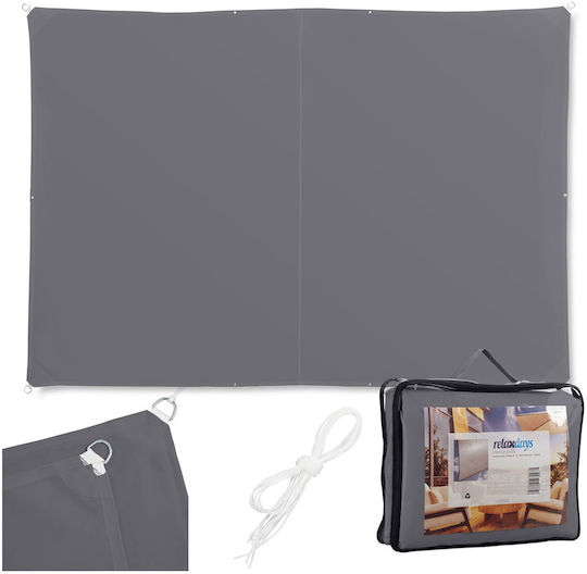 Relaxdays Rechteckiges Netz- und Schattengewebe Grau 2x3m