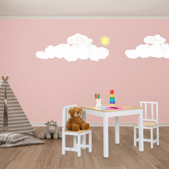 Relaxdays Kinder Tische Set mit Stühlen Weiß Relaxdays