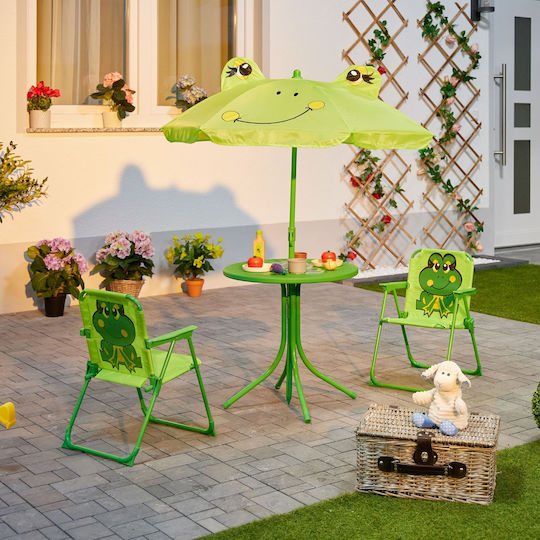 Set Masă Pentru Copii cu Scaune Verde Relaxdays